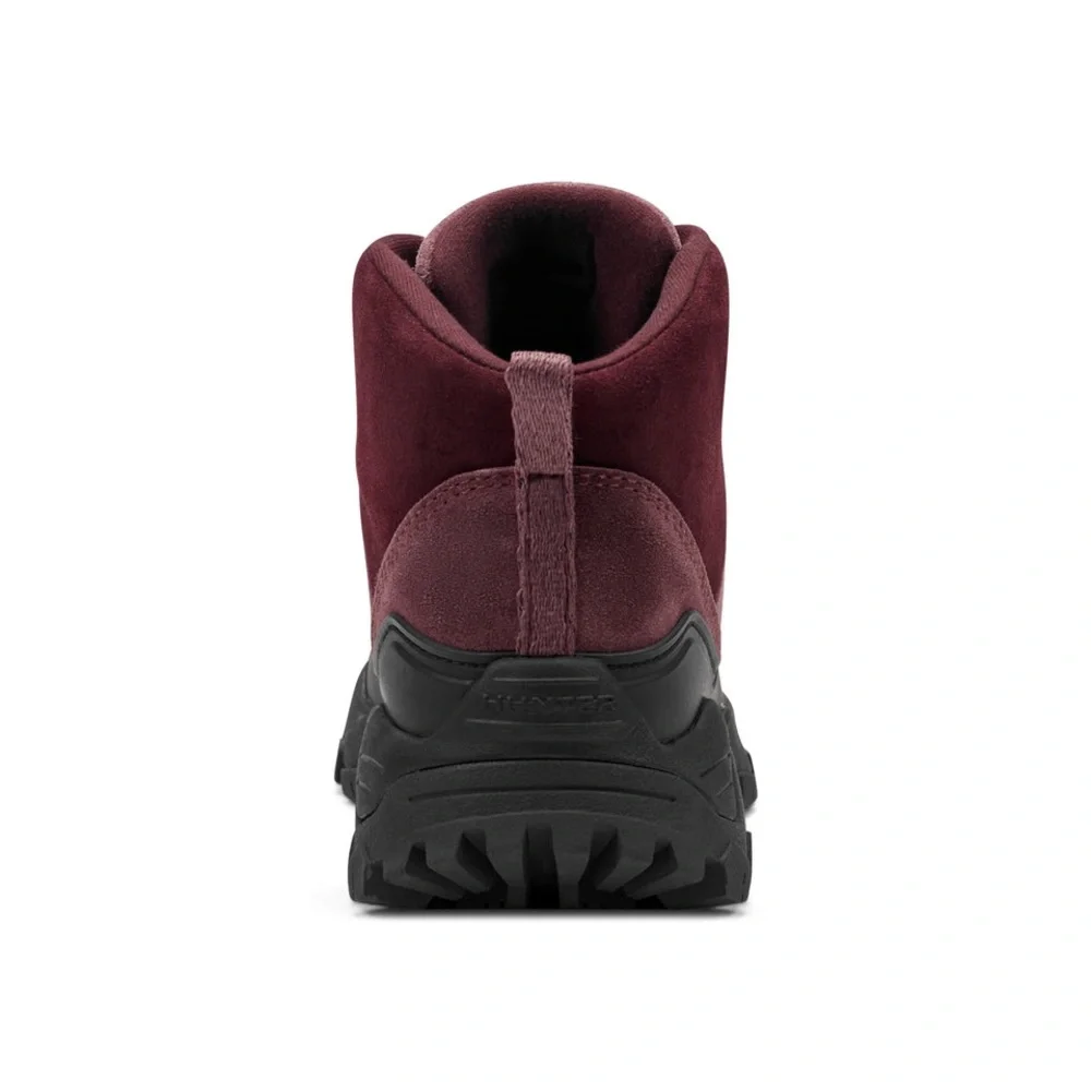 Hunter Women's Burgundy and Black Hiking-Style Winter Boot